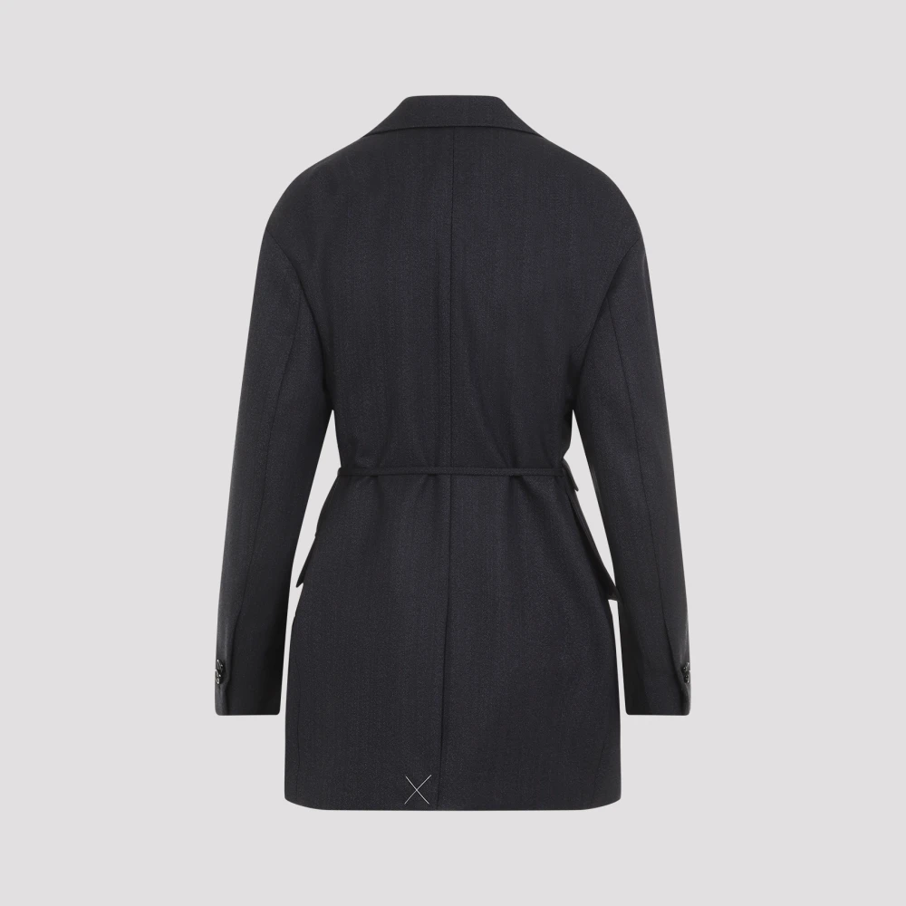 Bottega Veneta Blauwe Wollen Jas Aw24 Blue Dames