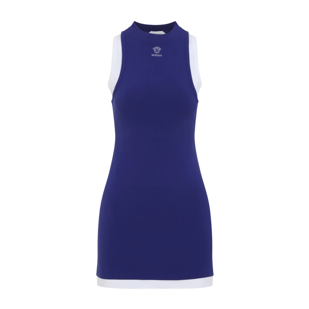 Versace Vintage Dress - Female - Short Dresses - Blue - M - Dresses