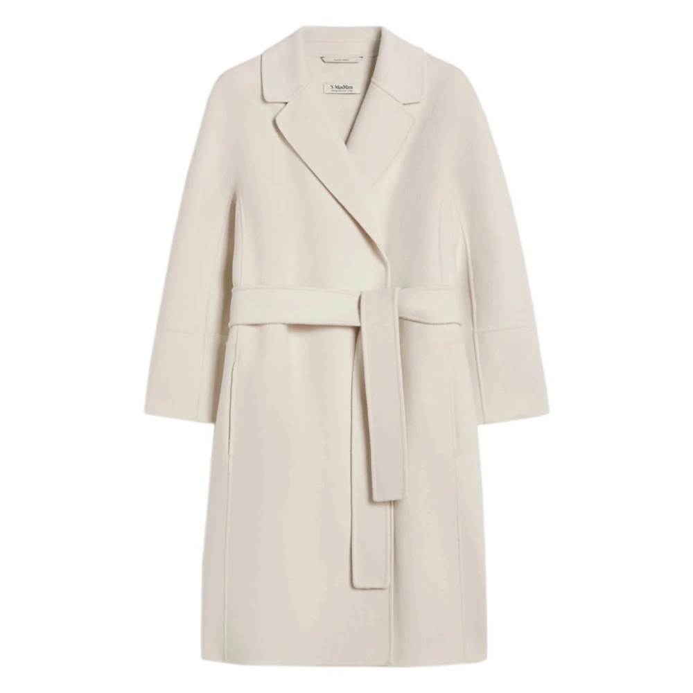 Max Mara Arona Coat - Female - Belted Coats - White - S - Coats