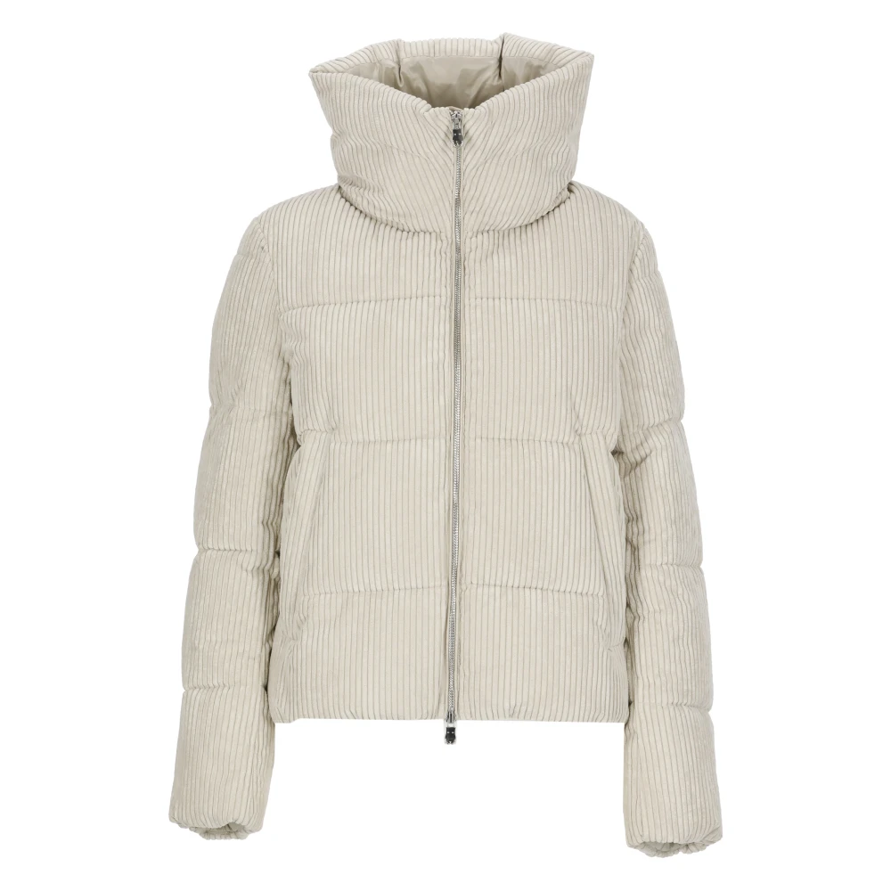 Save The Duck Beige Corduroy Gewatteerde Jas voor Vrouwen Beige Dames