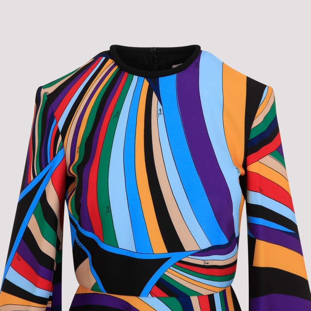EMILIO PUCCI Viola Rosso Jurk Multicolor Dames