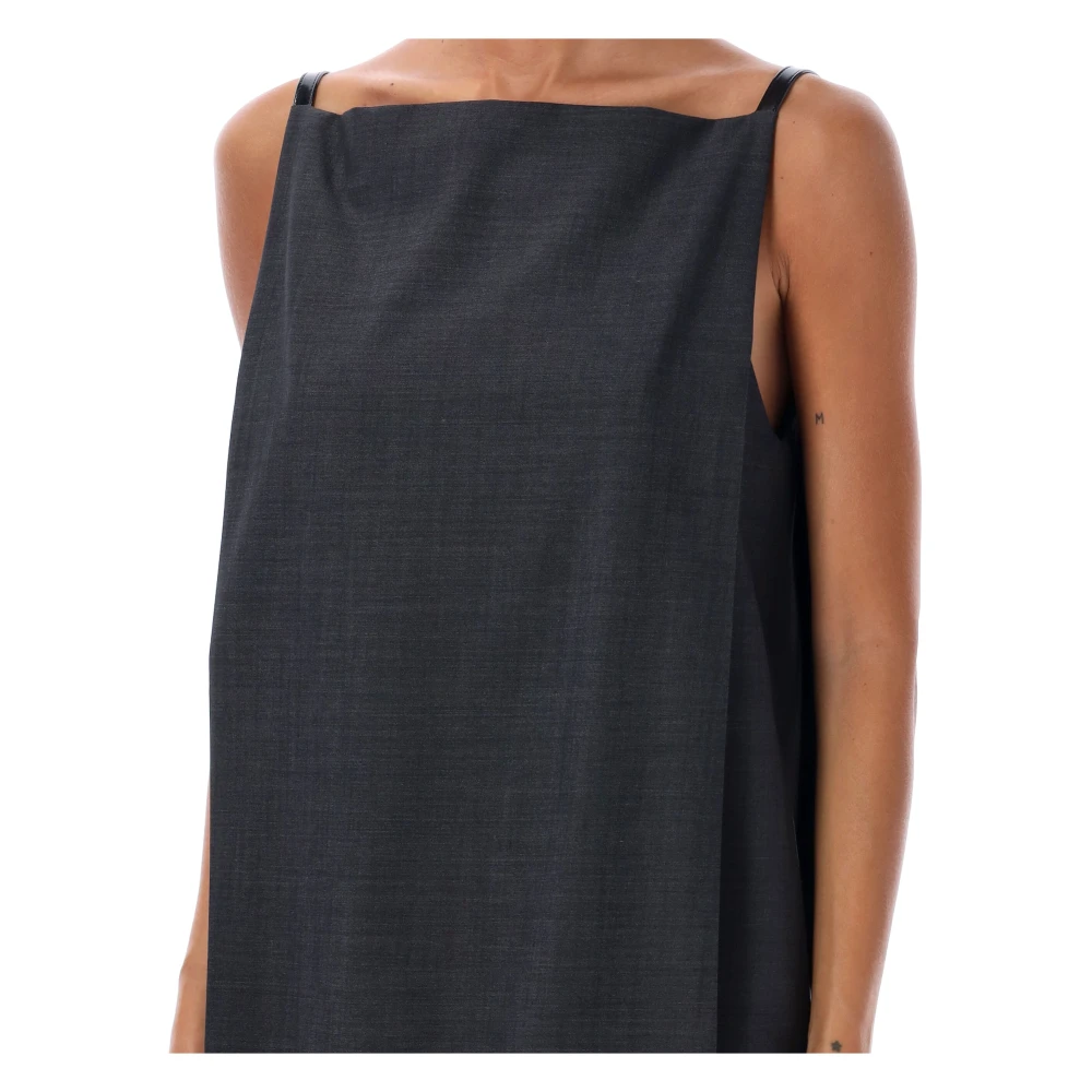 Philosophy di Lorenzo Serafini Grijze Riemdetail Mini Jurk Gray Dames