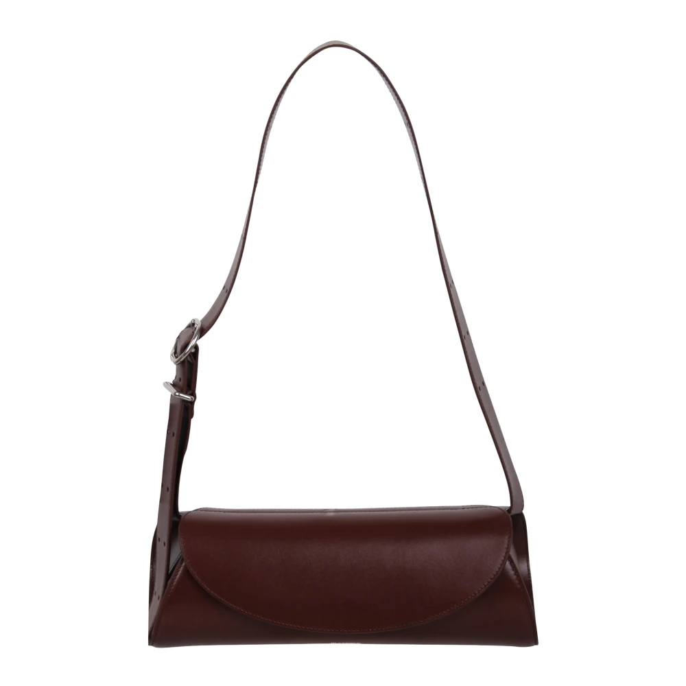 Jil Sander Stijlvolle Cannolo Schoudertas Brown Dames