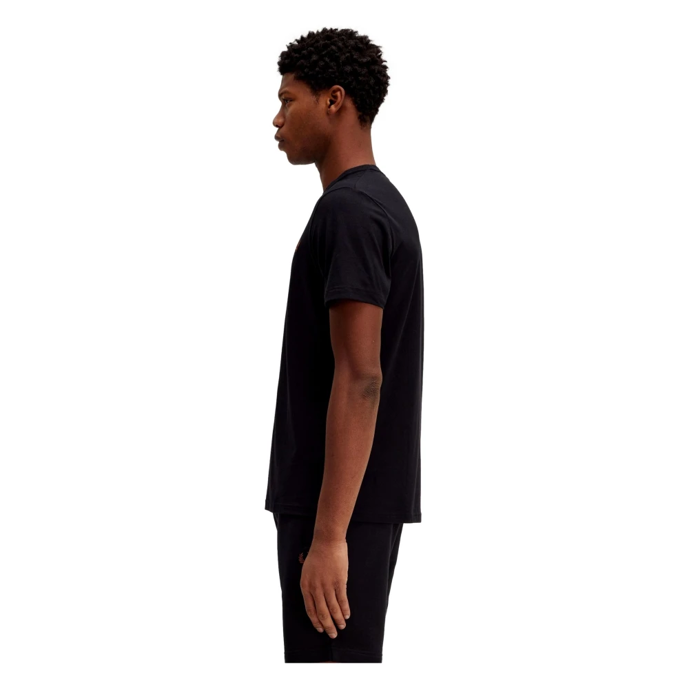 Fred Perry Zwart Logo Crew Neck T-Shirt Black Heren