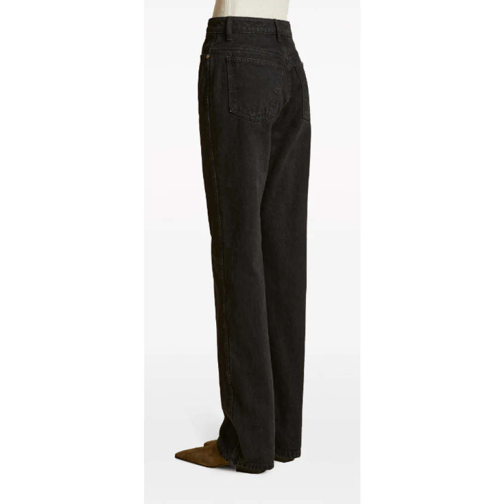 Khaite Zwarte High-Waisted Straight-Leg Jeans Black Dames