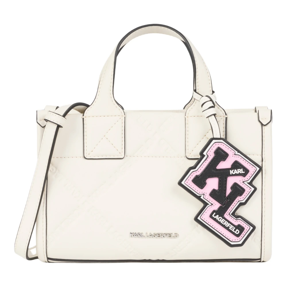 Karl Lagerfeld Chic Varsity Tote Väska White, Dam