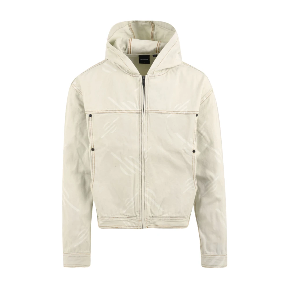 Daily Paper Men's Gris Zip-Up Hooded Jacket Monogram Canvas - Image 2
