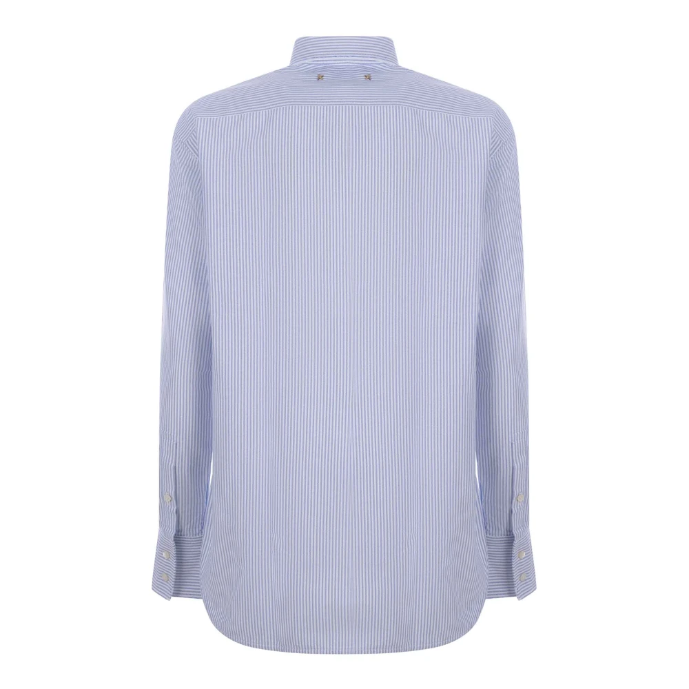 Golden Goose Oxford Gestreepte Overhemd Blue Dames