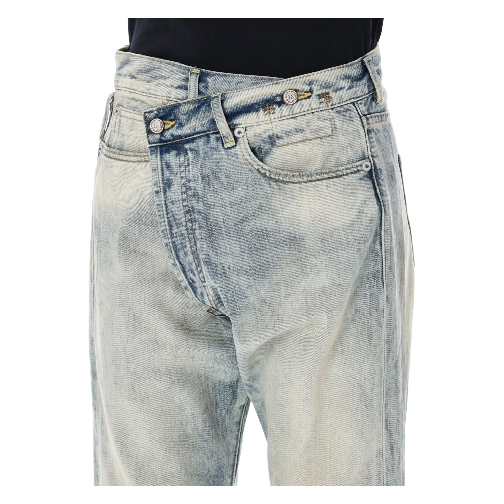 R13 Vintage Ash Blue Crossover Jeans Blue Dames