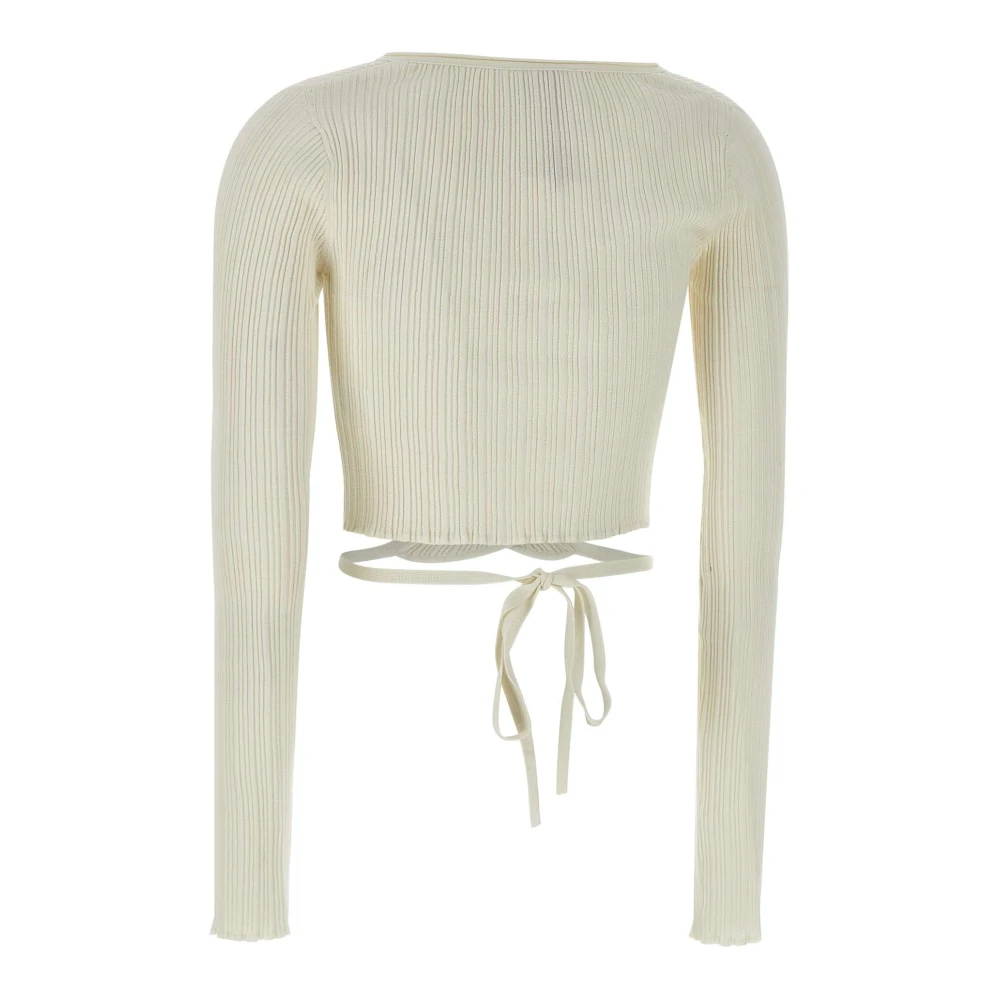 LOW Classic Melkwitte Vest met Madonna Halslijn White Dames