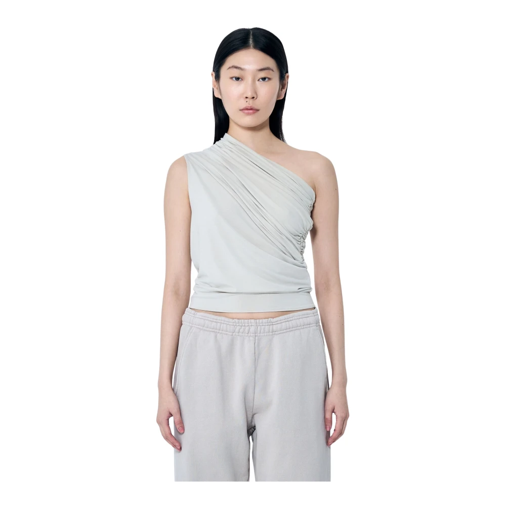 Entire Studios Eén schouder gedrapeerde top Gray Dames