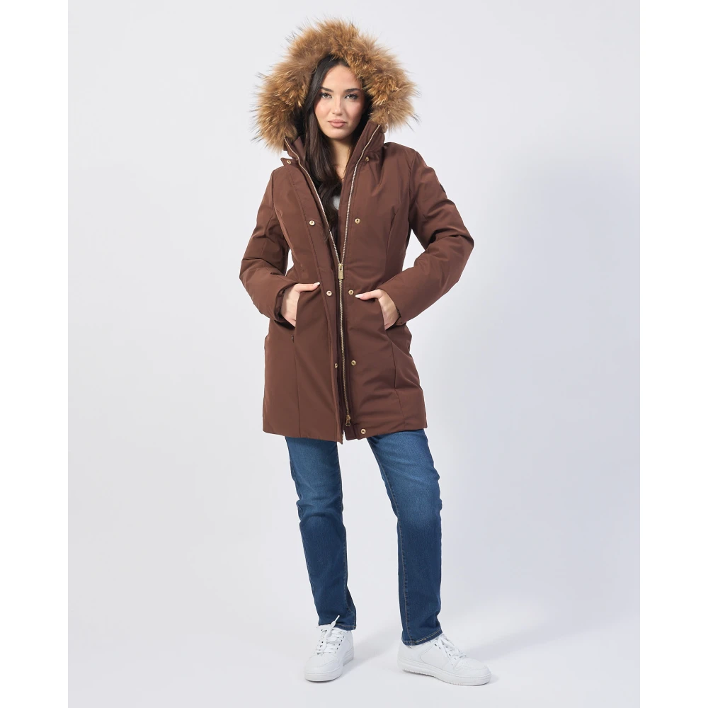 YES ZEE Bruine Winterjas voor Mannen Brown Dames