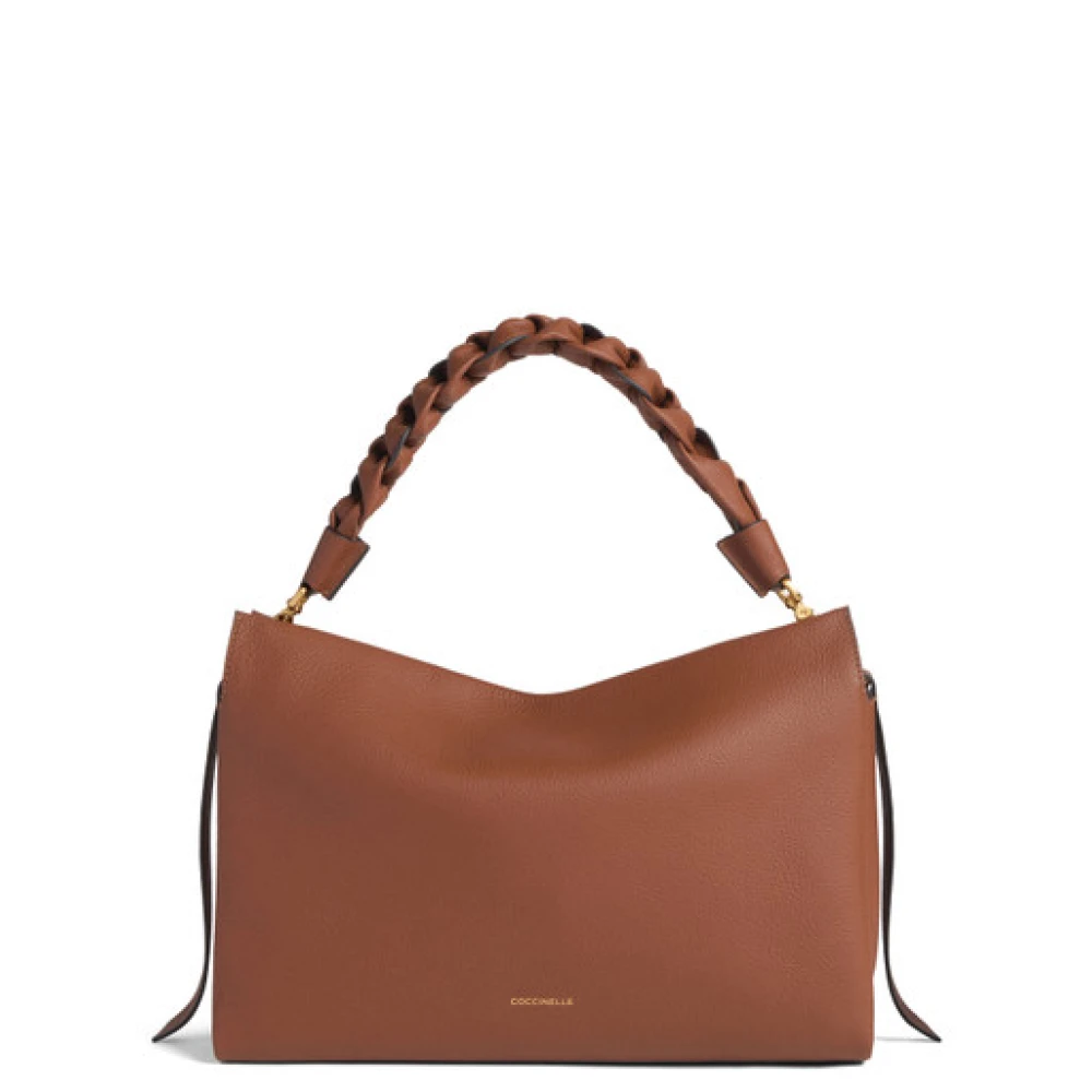 Coccinelle Leather Top Handle Bag With Braided Handle - Female - Handbags - Brown - One Size - Bags - Image 4