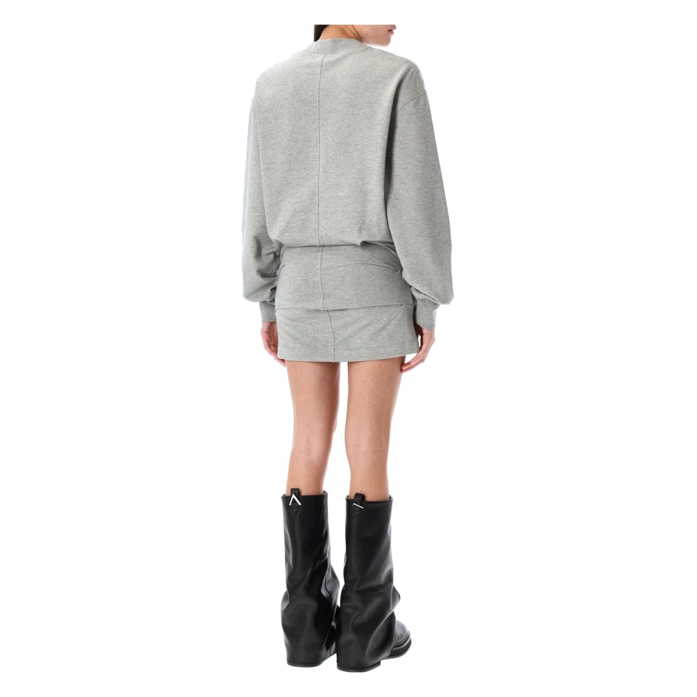 The Attico Mini Fleece Jurk Gray Dames