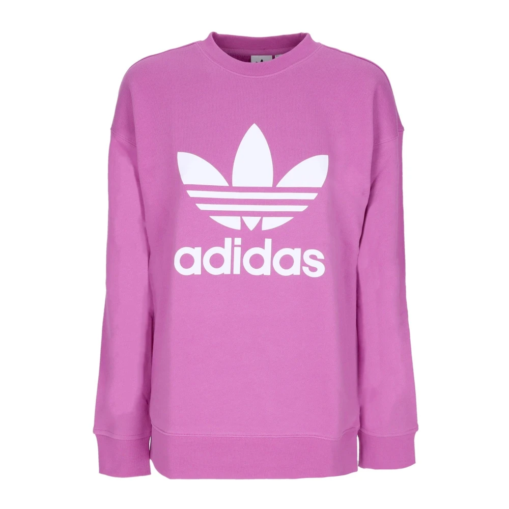 Adidas Lätt Crewneck Trefoil Sweatshirt Violet Purple, Dam