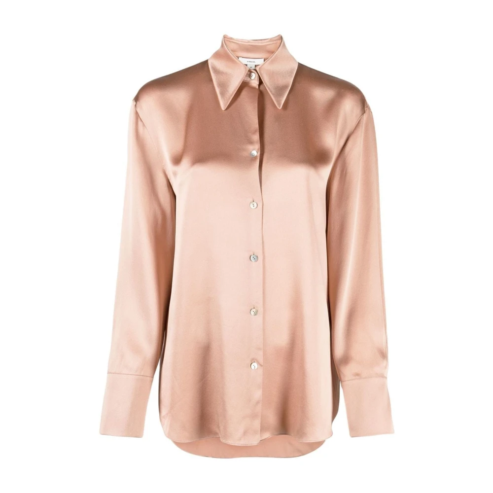 Vince Elegante Roze Zijden Blouse Pink Dames