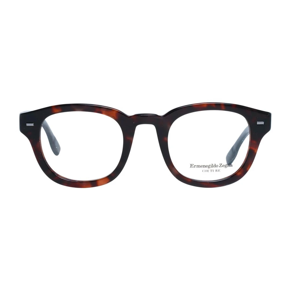 Ermenegildo Zegna Bruine Ronde Plastic Optische Monturen Brown Heren
