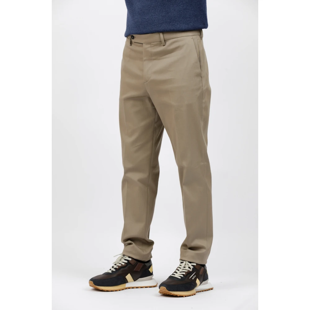 Berwich Relaxed fit katoenen stretch crop broek Beige Heren