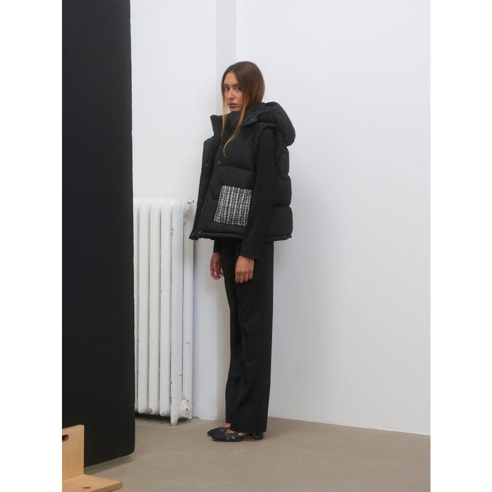 Cloeys Tweed Puffer Jack Vest Multicolor Dames