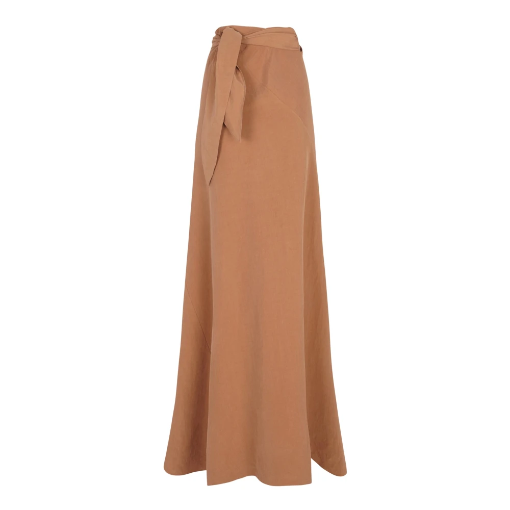 Cortana Tanami lange linnen en zijden terracotta rok Brown Dames