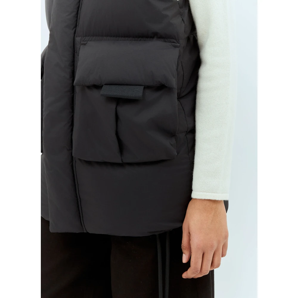 Moncler Gewatteerd donsvest met afneembare capuchon Black Dames