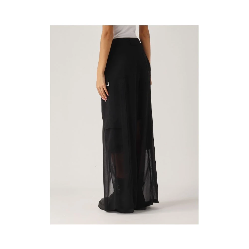 pinko Georgette Cargo Broek Hoge Taille Black Dames