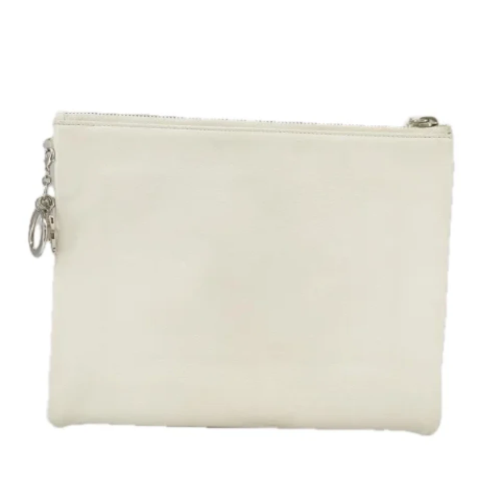 Dior Vintage Pre-owned Leather clutches White Dames