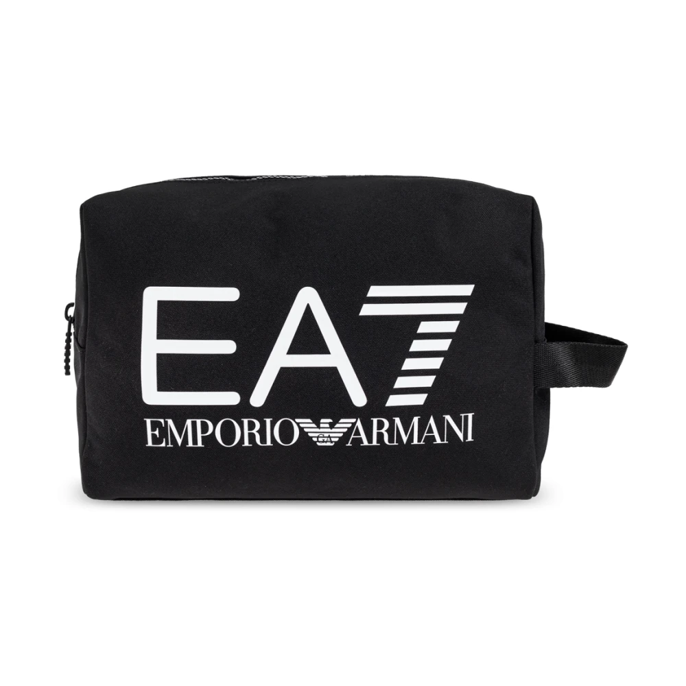 Emporio Ar i EA7 Toilettas met bedrukt logo Black Unisex