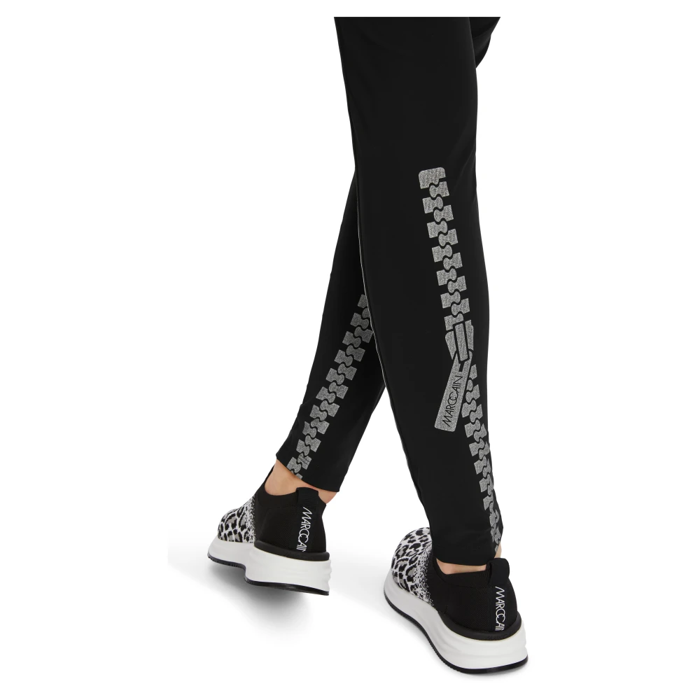 Marc Cain Sportieve Leggings met Galon Detail Black Dames