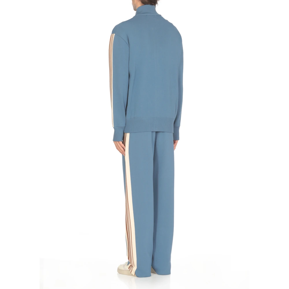 Autry Blauwe viscose sweatshirt met ritssluiting Blue Heren