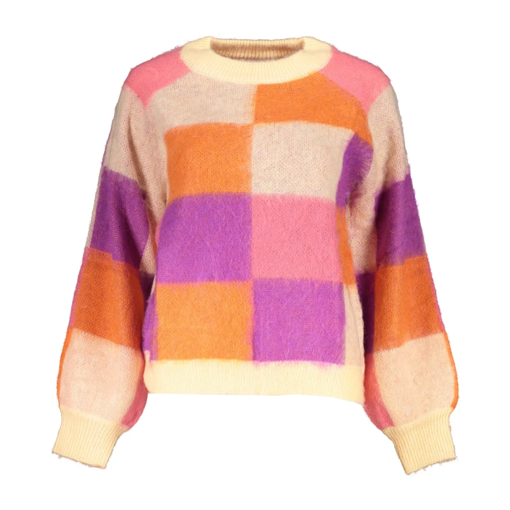 Desigual Roze Dames Trui Hoge Hals Lange Mouw Multicolor Dames