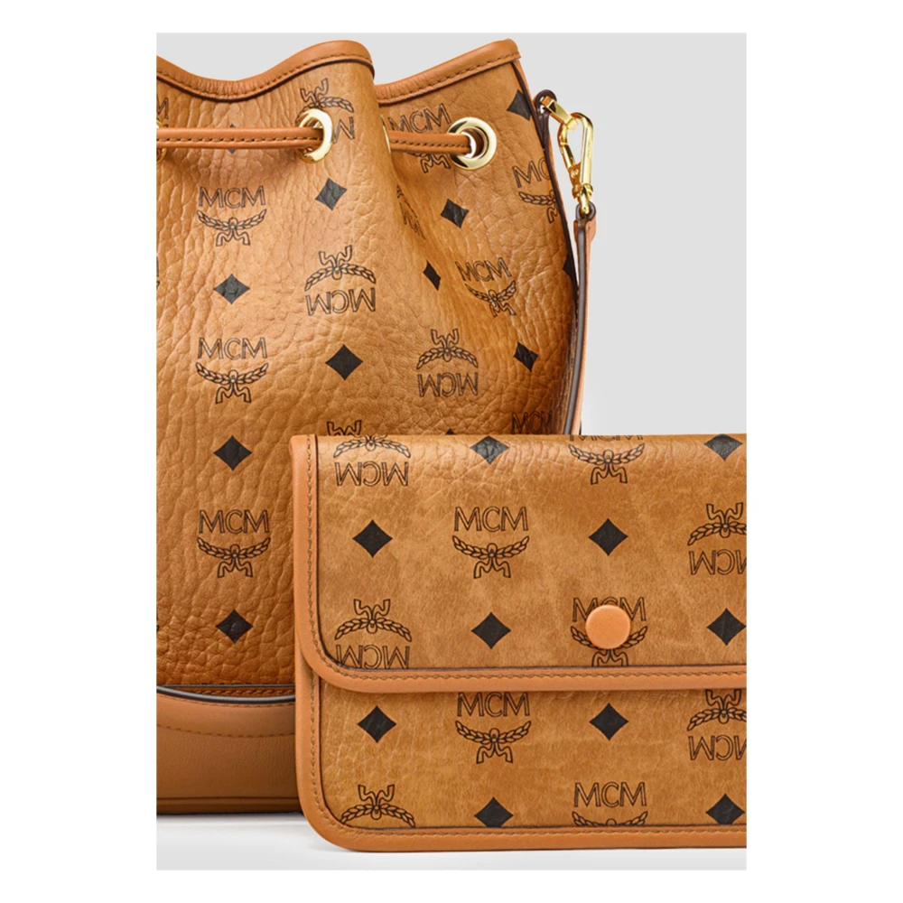 MCM Dessau trekkoordtas in Visetos Brown Dames