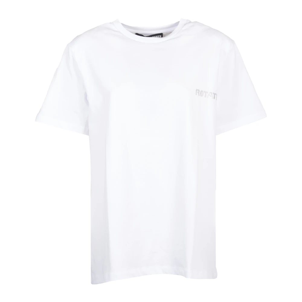 Rotate Birger Christensen Witte Rhinestone T-shirt van Rotate White Dames