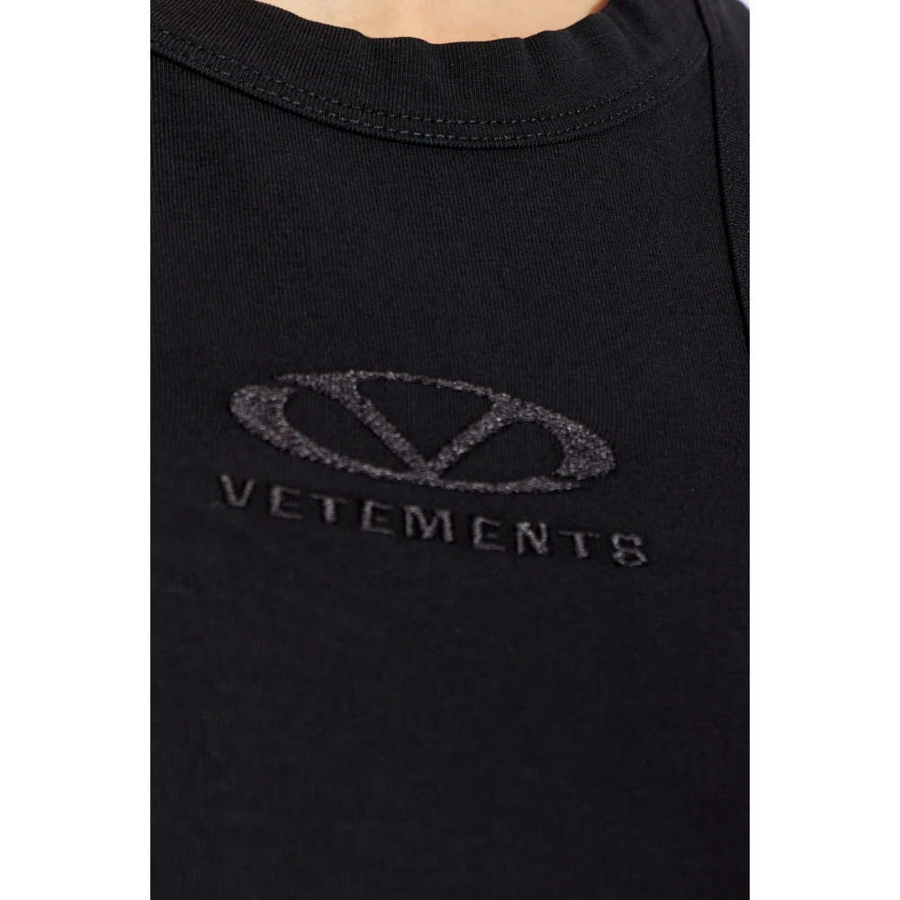 Vetements Jurk met logo Black Dames