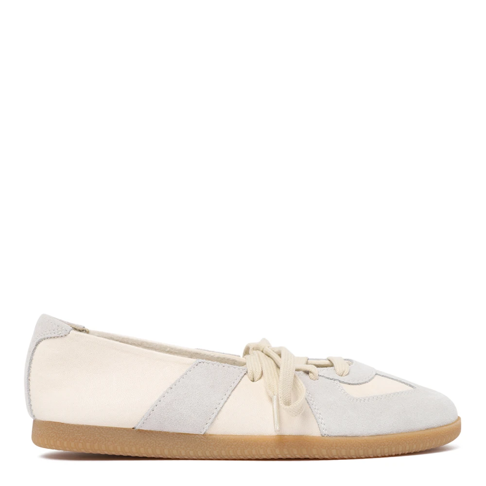 Maison Margiela White & Grey Leather Ballet Trainers - Female - Ballerina Shoes - Multicolor - 4 Uk - Shoes