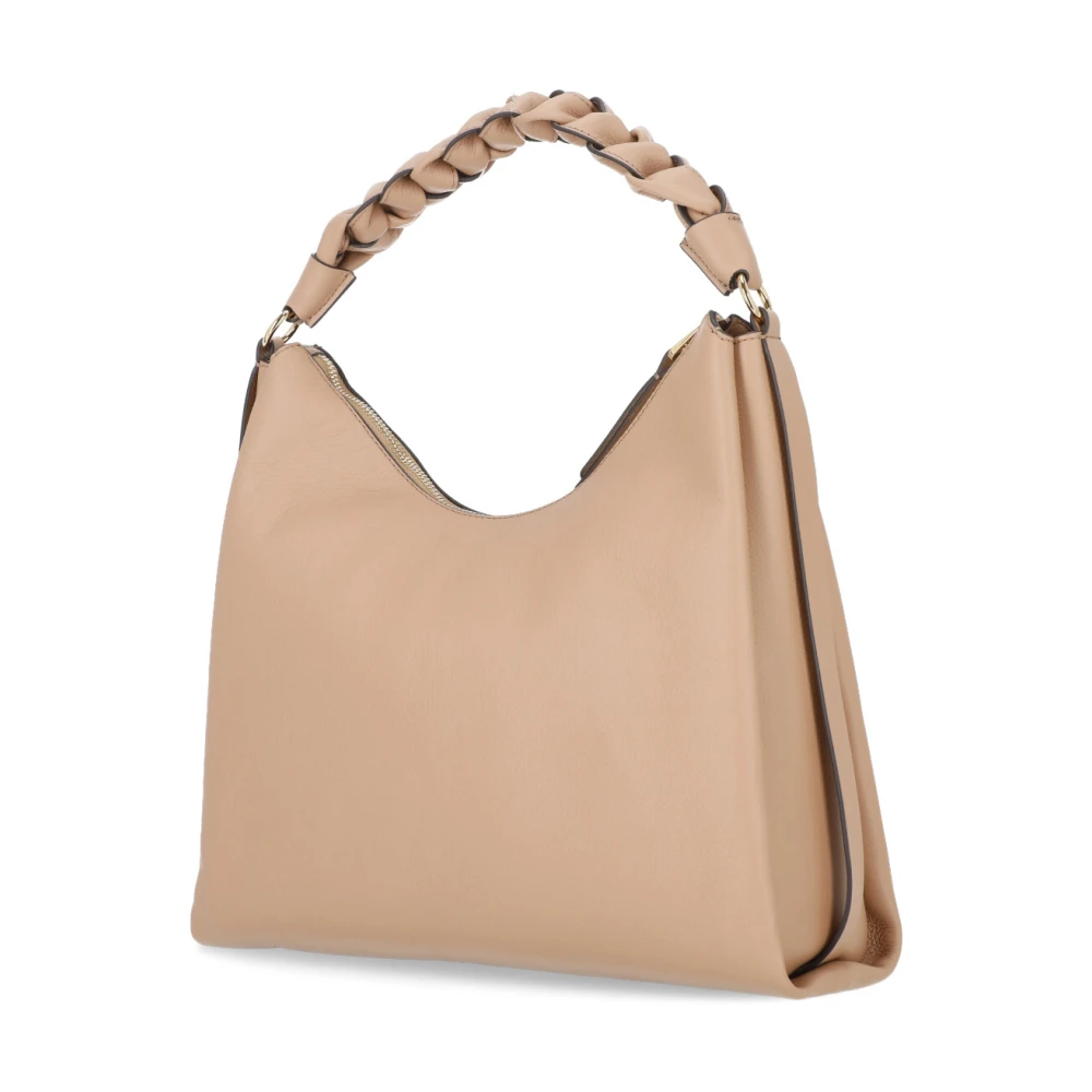 Coccinelle Bruine leren handtas met geweven handvat Brown Dames