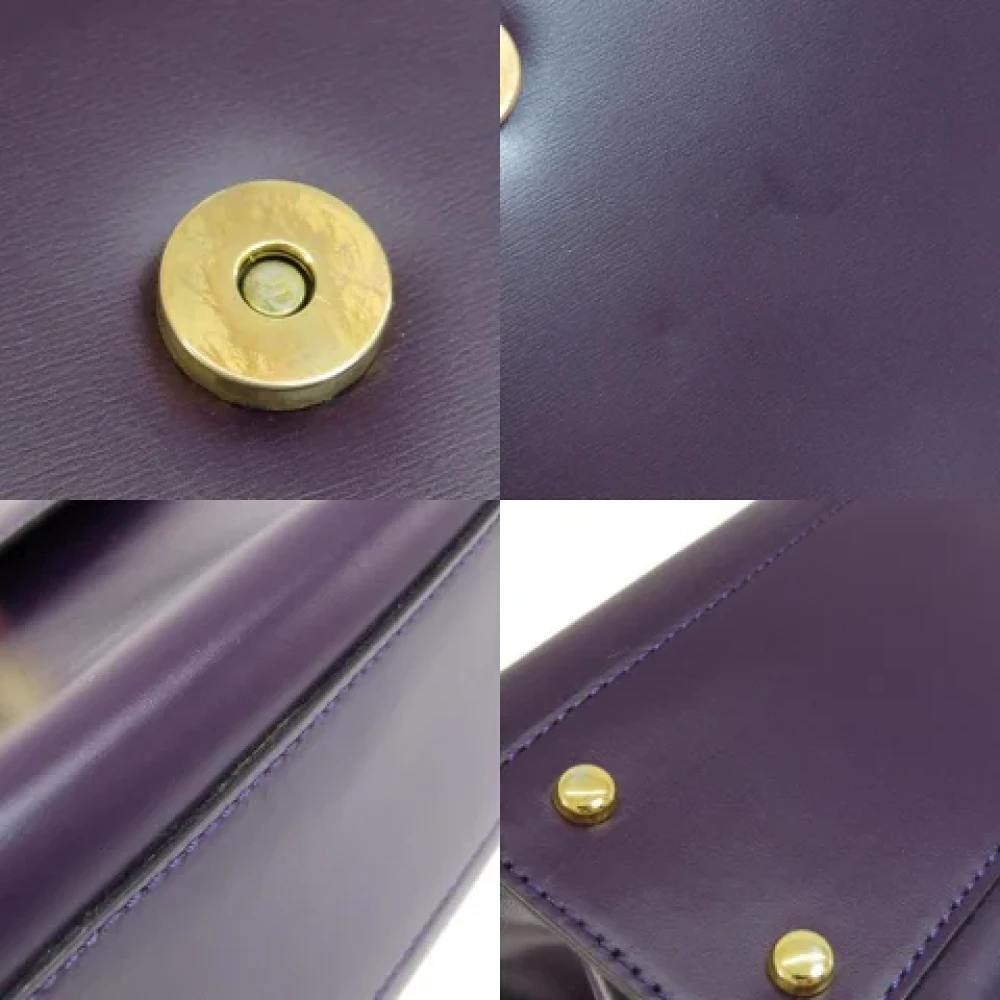 Celine Vintage Pre-owned Leather celine-bags Purple Dames