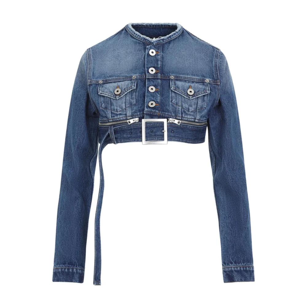 Jean Paul Gaultier Stijlvolle Cropped Denim Jack Blue Dames