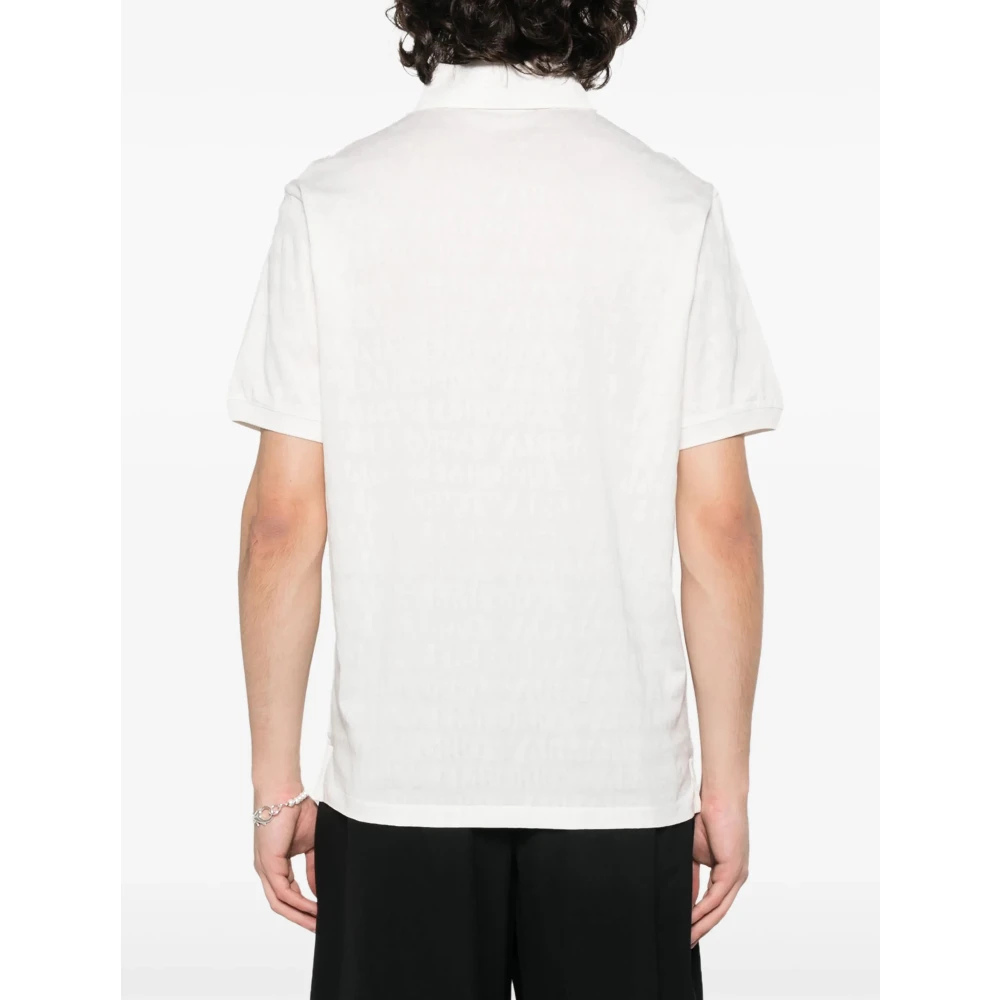 Emporio Armani Jacquard Logo Polo Korte Mouw Shirt White Heren