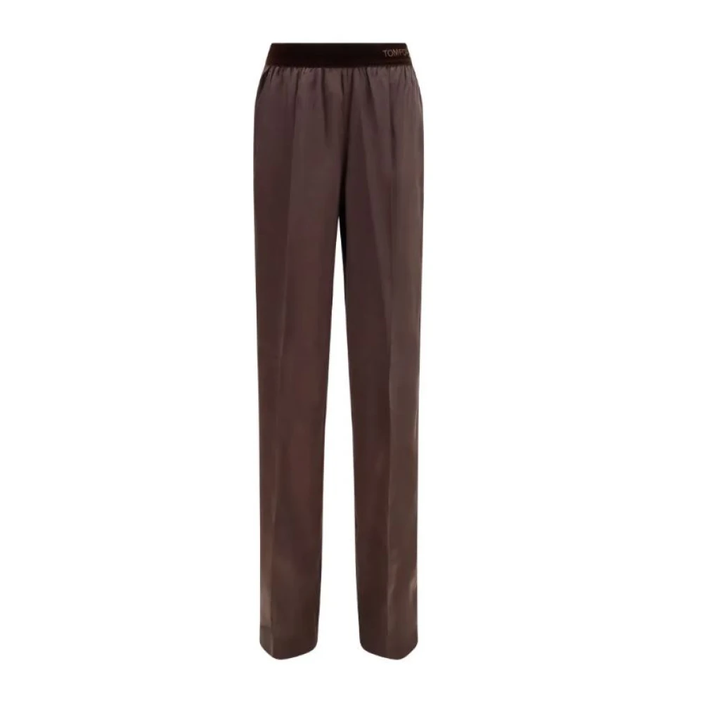 Tom Ford - Seidenhose Mit Elastischem Bund - Trousers - Damen - Braun - S - Bild 3