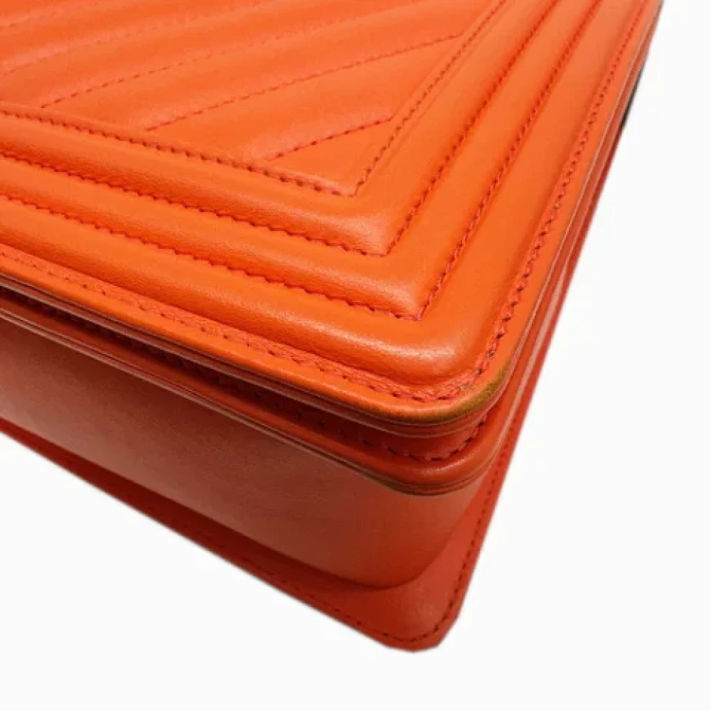 Chanel Vintage Pre-owned Leather chanel-bags Orange Dames