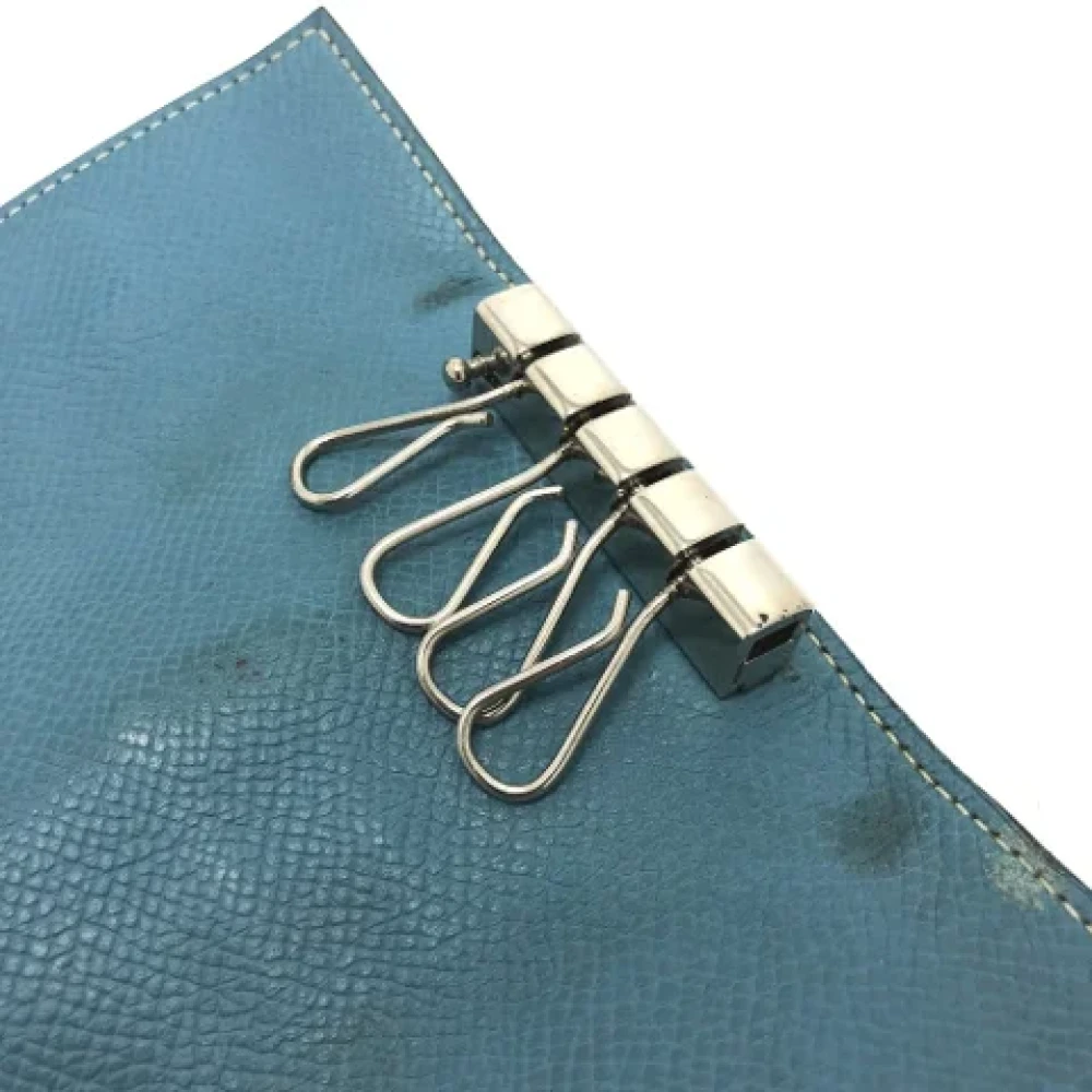 Hermès Vintage Pre-owned Leather key-holders Blue Dames