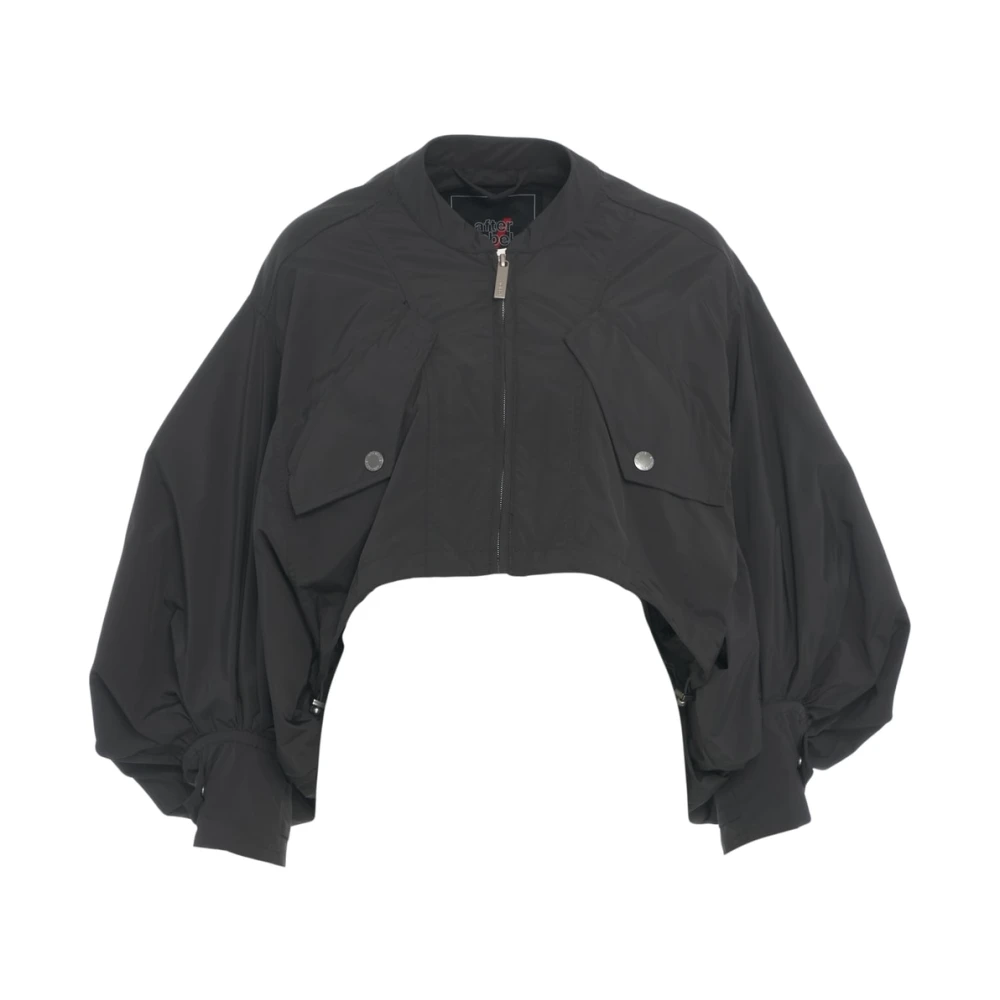 Afterlabel Zwarte Cropped Bomberjack Ss25 Black Dames