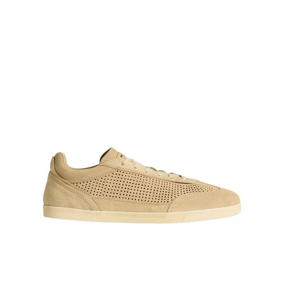 Kiton Opgewerkte suède kalfsleren sneakers Heren Schoenen Beige