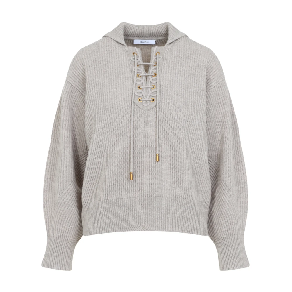 Max Mara Luxe Wol Kasjmier Trui Naakt Neutrals Gray Dames