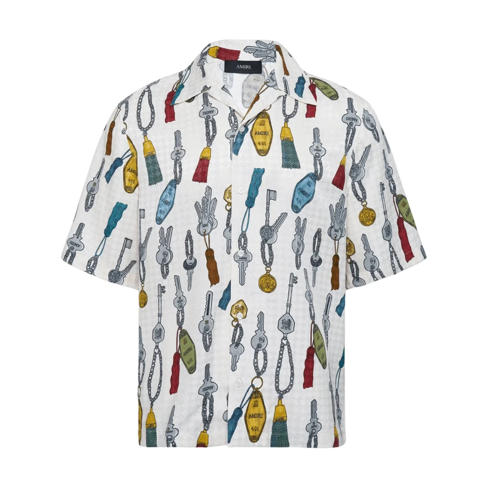 Amiri Men's Multicolor Keys Camp Shirt - Short Sleeve Shirts - L - Shirts