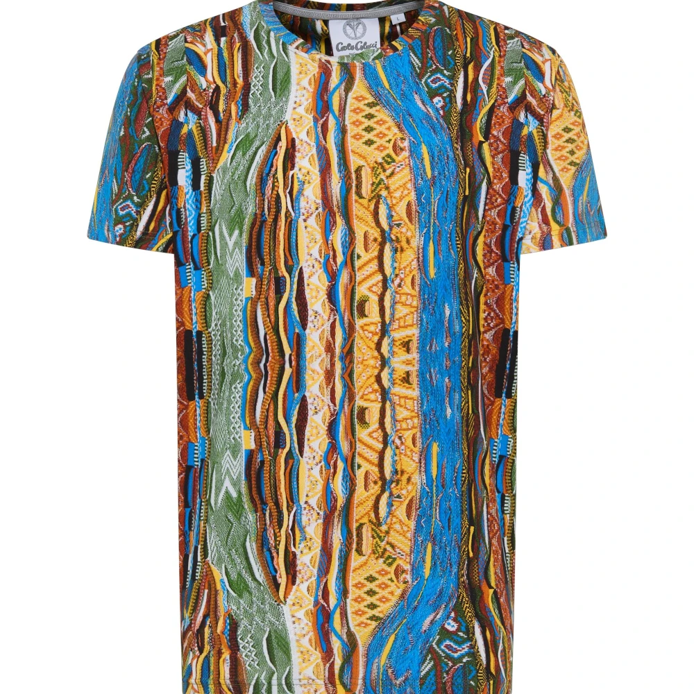Carlo colucci De Bellis Bedrukt T-Shirt Blue Heren