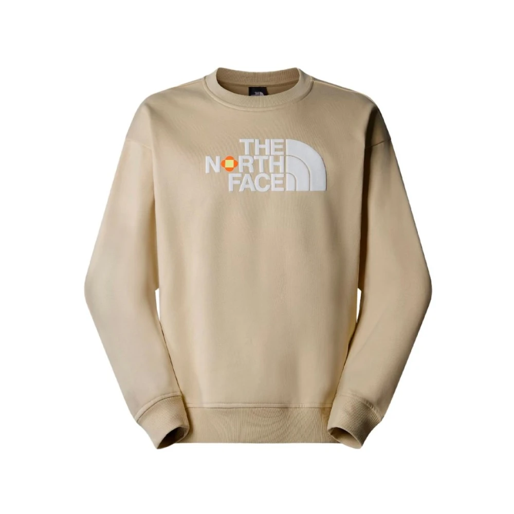 The North Face Ecru Katoenen Trui met Logodetail Beige Heren
