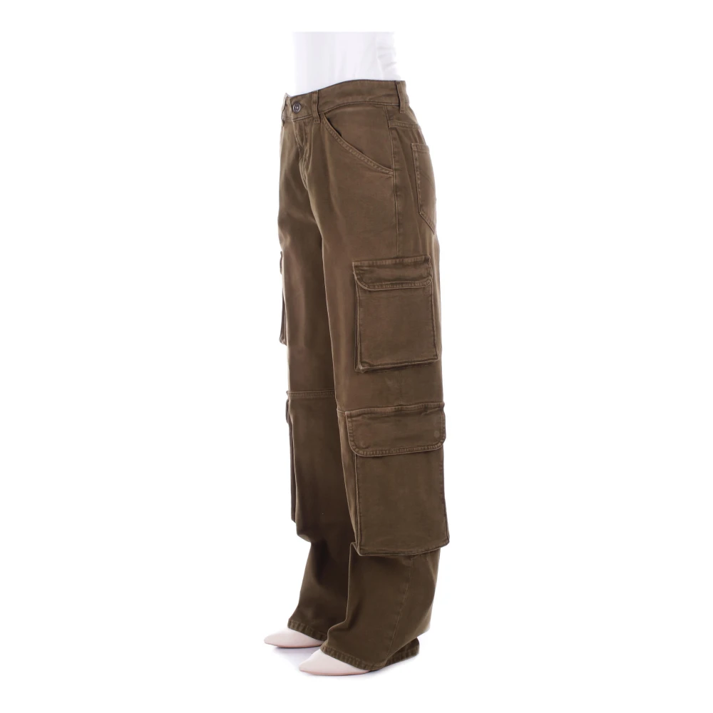 Dondup Groene broek met logoprint Green Dames