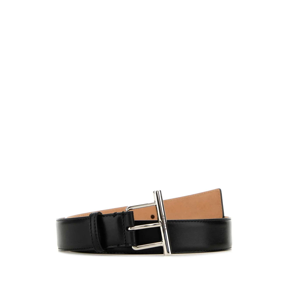 Alexander mcqueen Klassieke Zwarte Leren Riem Black Dames